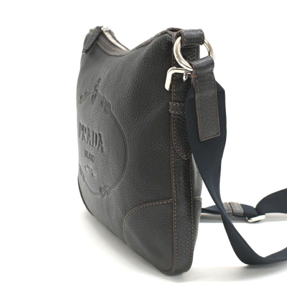Prada Crossbody Shoulder Bag VITELLO DAINO Leather Nero Black - Picture 2 of 8